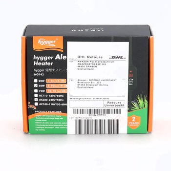 Hygger Malý ohrievač do akvária, Mini ohrievač do akvária pre korytnačky Betta, 50W ohrievač do akvária s