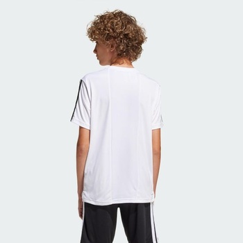 Chlapecké tričko Adidas Train Essentials 3-Stripes, 7-8 let, bílé/černé