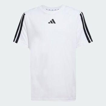 Chlapecké tričko Adidas Train Essentials 3-Stripes, 7-8 let, bílé/černé