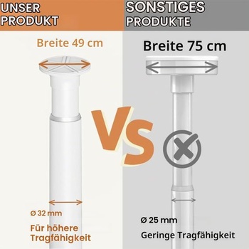 Záclonová tyč Venwemong, bez nutnosti vrtání, nastavitelná napínací tyč na sprchový závěs,
