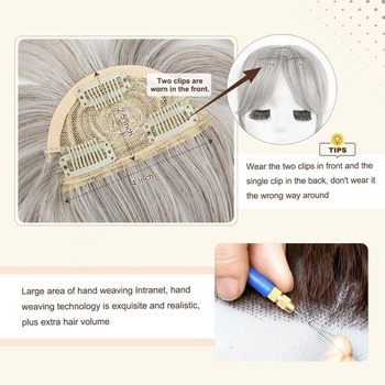 Flufymooz Clip-in ofina, 30 cm dlhá francúzska ofina s časťou na spánkoch, predlžovanie vlasov pre