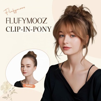 Flufymooz Clip-in ofina, 30 cm dlouhá francouzská ofina s částí na spáncích, prodlužování vlasů pro