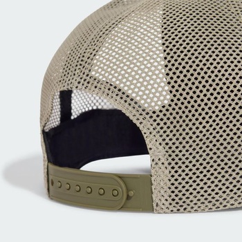 Adidas Unisex baseballová čiapka Snapback Trucker Cap XS-S olivovo hnedá/strieborná pebble