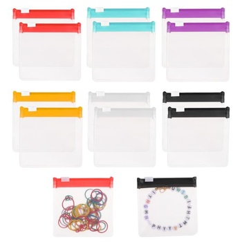 12 prenosných vreciek na tablety, priehľadné plastové mini vrecká na zips, opakovane použiteľné vrecká na