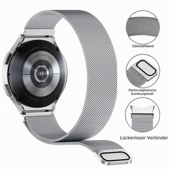 2 řemínky s milánskou smyčkou pro Samsung Galaxy Watch 7/6/5/4/FE, 40mm/44mm, stříbrné/růžovo-zlaté