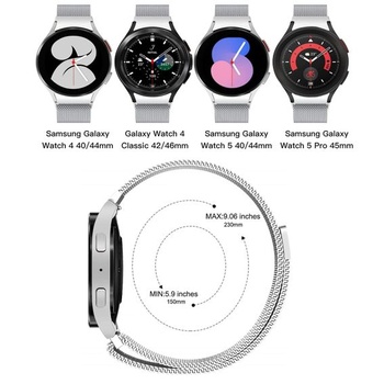 2 remienky s milánskou slučkou pre Samsung Galaxy Watch 7/6/5/4/FE, 40mm/44mm, strieborné/ružovo-zlaté