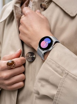 2 řemínky s milánskou smyčkou pro Samsung Galaxy Watch 7/6/5/4/FE, 40mm/44mm, stříbrné/růžovo-zlaté