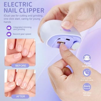 Elektrické klieštiky na nechty, automatické strihanie + brúsenie + úložný priestor na zastrihovanie