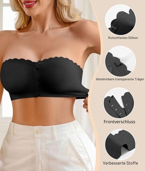 Dámska push-up podprsenka CheChury bez ramienok, bandeau top bez kostíc, protišmykový silikón,