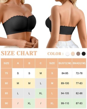 Dámska push-up podprsenka CheChury bez ramienok, bandeau top bez kostíc, protišmykový silikón,