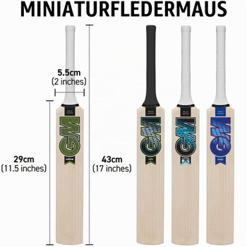 Drevená kriketová raketa Gunn & Moore GM Mini, suvenír, ideálny pre autogramy hráčov, 43,2 cm