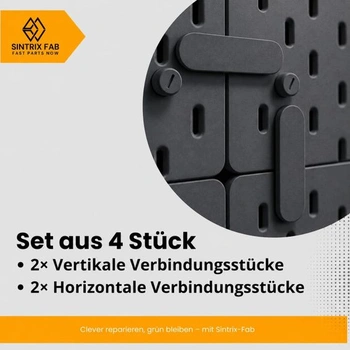Spojka Sintrix Fab 4x kompatibilní s děrovanými deskami IKEA SKADIS – spojovací prvek pro stabilní