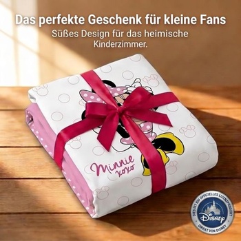 Detská sada posteľnej bielizne Disney Minnie Mouse 100% bavlna pre dievčatá, biela - Minnie Mouse