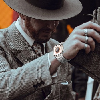 Ochranná fólia pre Apple Watch Ultra 49 mm, rám z titánovej zliatiny s tvrdeným sklom 9H, ultratenká,