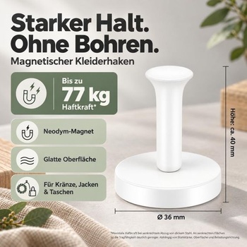 Magnetický vešiak na oblečenie Neosmuk, pevný 77 kg, extra odolný magnetický vešiak, magnetický