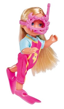 Simba 105733565 - Steffi Love Sea Fun, bábika v potápačskom obleku s plutvami a potápačskými