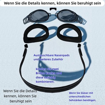 Plavecké okuliare s optickou korekciou (-1,5 až -7,0), proti zahmlievaniu, mäkký silikón, panoramatický