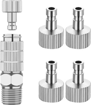 Súprava rýchlospojok pre airbrush ABEST, 5 kusov adaptérov 1/8 palca s vonkajším a vonkajším závitom,