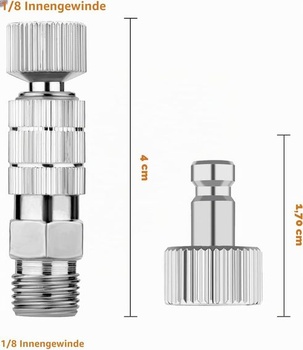 Súprava rýchlospojok pre airbrush ABEST, 5 kusov adaptérov 1/8 palca s vonkajším a vonkajším závitom,