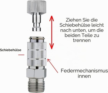 Súprava rýchlospojok pre airbrush ABEST, 5 kusov adaptérov 1/8 palca s vonkajším a vonkajším závitom,