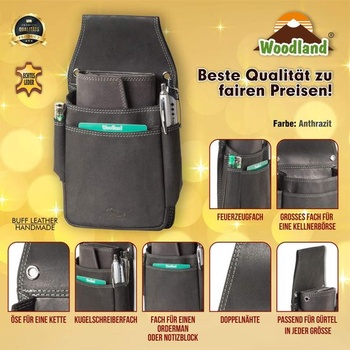 Pouzdro Woodland pro číšníky, kůže, antracit