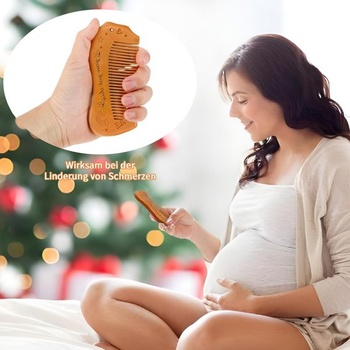 Porodní hřeben, 2 kusy, dřevěný hřeben, porodní hřeben pro úlevu od bolesti při porodu, porodní