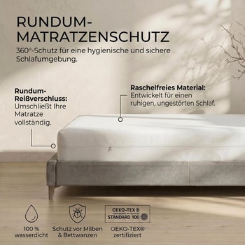 Chránič matraca HOMESCAPES 90x190 cm nepremokavý – Poťah so zipsom, ochrana matraca proti roztočom