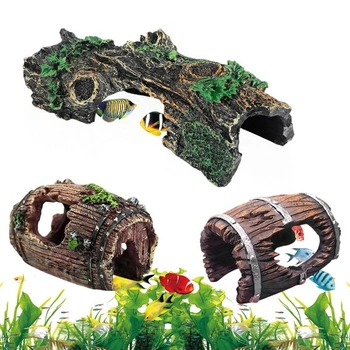 3dílná sada dekorací stromu do akvária, pryskyřičná jeskyně…