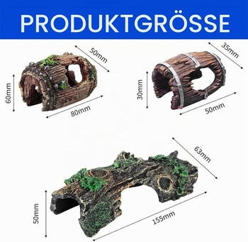 3dílná sada dekorací stromu do akvária, pryskyřičná jeskyně s mechem, akvarijní dekorace do kmene