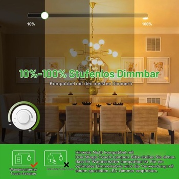 GY E14 LED stmievateľná 4,9 W (nahrádza 60 W), vysoký jas 807 lúmenov, 3000 K teplá biela, miniatúrne