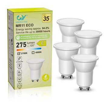 Energetická trieda C, MR11 GU10 LED 2W (nahrádza 35W),…