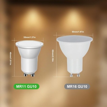 Energetická trieda C, MR11 GU10 LED 2W (nahrádza 35W), 275lm, 2700K, teplá biela, mini reflektorová