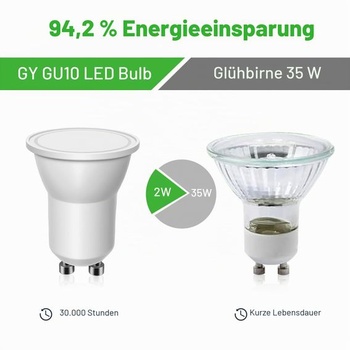 Energetická trieda C, MR11 GU10 LED 2W (nahrádza 35W), 275lm, 2700K, teplá biela, mini reflektorová