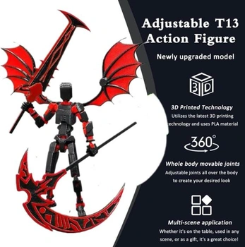 T13 Akční figurky Anime T13 Kloubová akční figurka 3D tištěná akční figurka Titan 13 s více klouby
