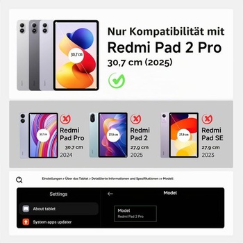 Púzdro EasyAcc pre Redmi Pad 2 Pre 12,1 palca 2025 s držiakom pera, pávie modrá