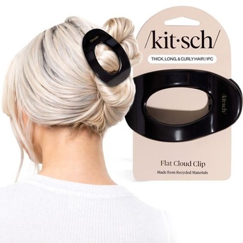 Kitsch plochá sponka do vlasov veľká pre ženy - čierna, 1 kus čierna veľká