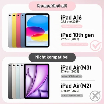 Otočné puzdro EasyAcc pre iPad (A16) 11./10. generácie (2025/2022) svetlo ružové