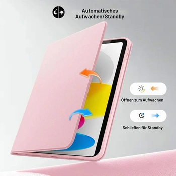 Otočné pouzdro EasyAcc pro iPad (A16) 11./10. generace (2025/2022) světle růžové