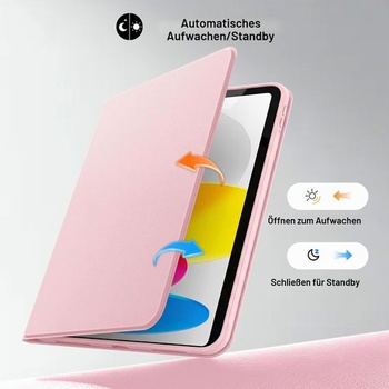 Otočné puzdro EasyAcc pre iPad (A16) 11./10. generácie (2025/2022) svetlo ružové
