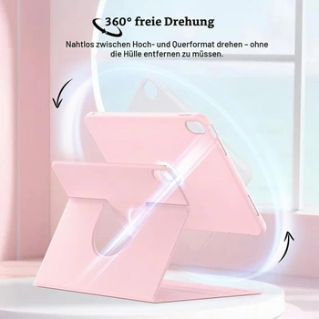 Otočné pouzdro EasyAcc pro iPad (A16) 11./10. generace (2025/2022) světle růžové
