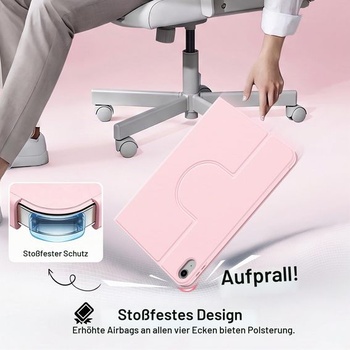Otočné puzdro EasyAcc pre iPad (A16) 11./10. generácie (2025/2022) svetlo ružové