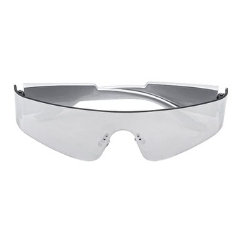1 kus futuristické slnečné okuliare Mercury Sheet žiarivo strieborné nohy pre cosplay štíhle kyklopy