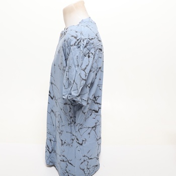 Pánske tričko HMIYA, 100% bavlna, vintage henley, krátky rukáv, letné, ležérne, veľkosť XL, čierna,