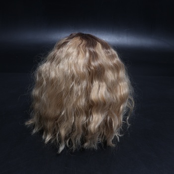BARSDAR Krátká vlnitá blond ombré paruka, ombré blond paruky po ramena pro ženy, krátké volné vlny,