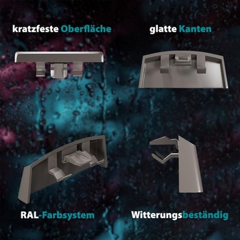 VOOXA 25ks krytky vodných drážok 36 mm pre drážky 29-30x5 mm šedohnedá 8019 šedohnedá RAL 8019