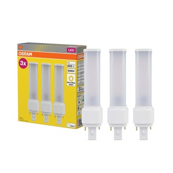 Kompaktná LED žiarovka Osram DULUX D13, 6 W, 600 lm, 3000 K teplá biela, pätica G24D-1, 230 V AC/CCG,