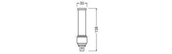 Kompaktná LED žiarovka Osram DULUX D13, 6 W, 600 lm, 3000 K teplá biela, pätica G24D-1, 230 V AC/CCG,