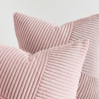 Obliečka na vankúš Topfinel 60x60 Antique Rose Corduroy 2dielna sada vankúšov s pruhovaným vzorom