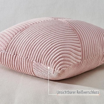 Povlak na polštář Topfinel 60x60 Antique Rose Corduroy 2dílná sada polštářů s pruhovaným vzorem