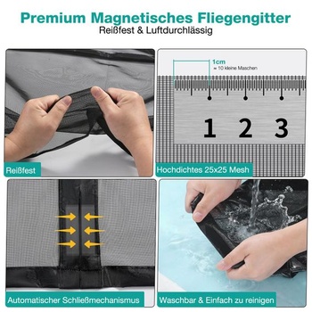 Sieť proti hmyzu na balkónové dvere 60x210cm, magnetická sieť proti hmyzu na dvere, vŕtanie nie je